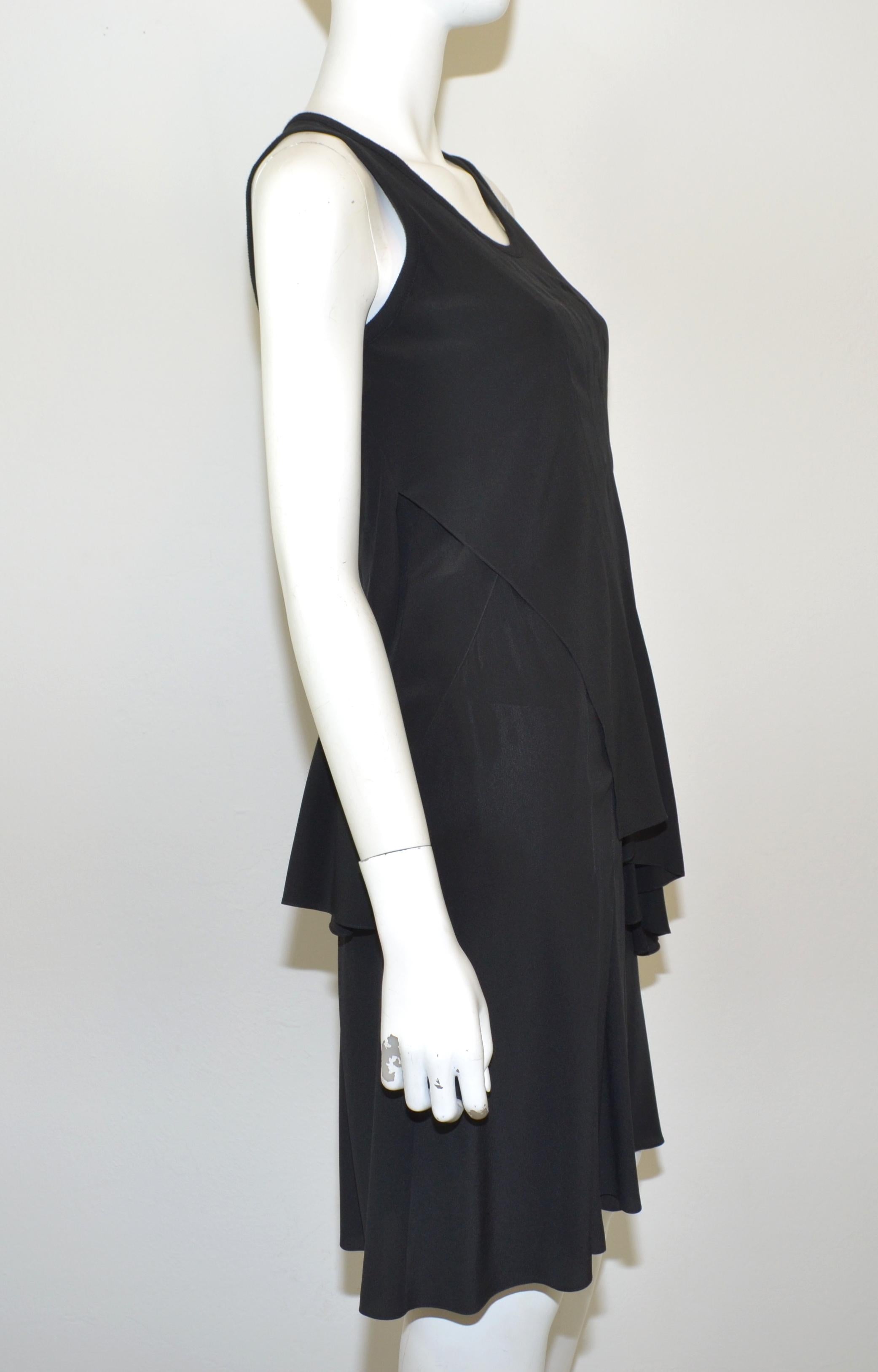 Givenchy Black Asymmetric Pleated Silk Dress NWT 1