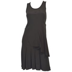 Givenchy Black Asymmetric Pleated Silk Dress NWT