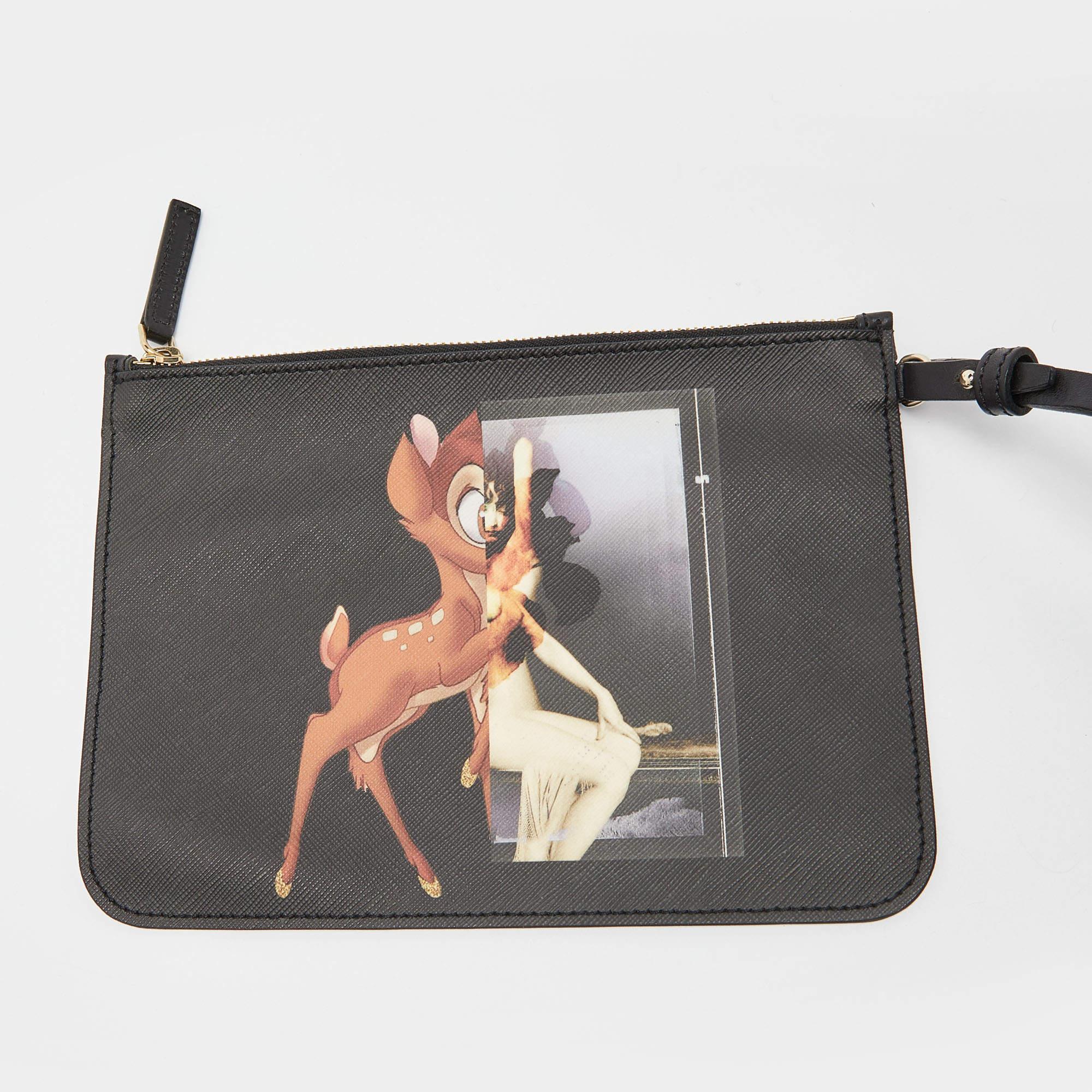 Givenchy Black Bambi Print Coated Canvas and Leather Antigona Shopper Tote 5