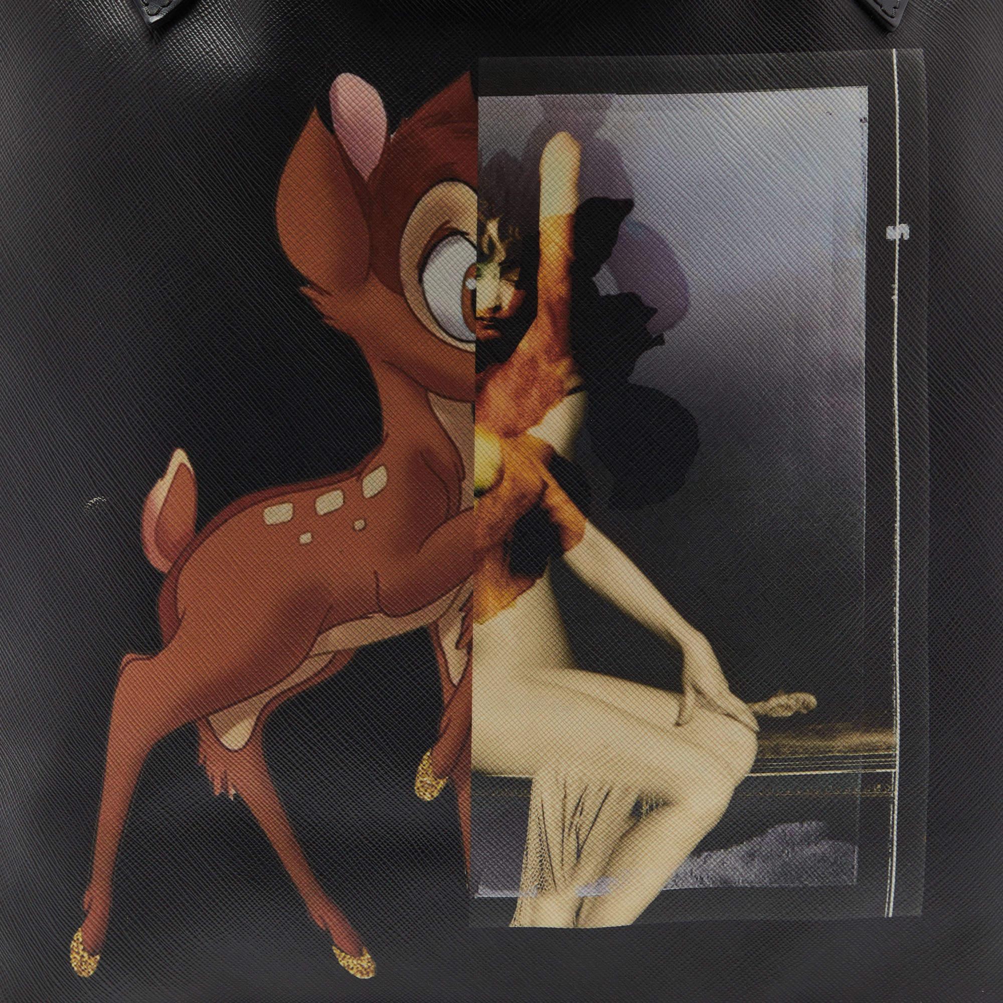 Givenchy Black Bambi Print Coated Canvas and Leather Antigona Shopper Tote 6