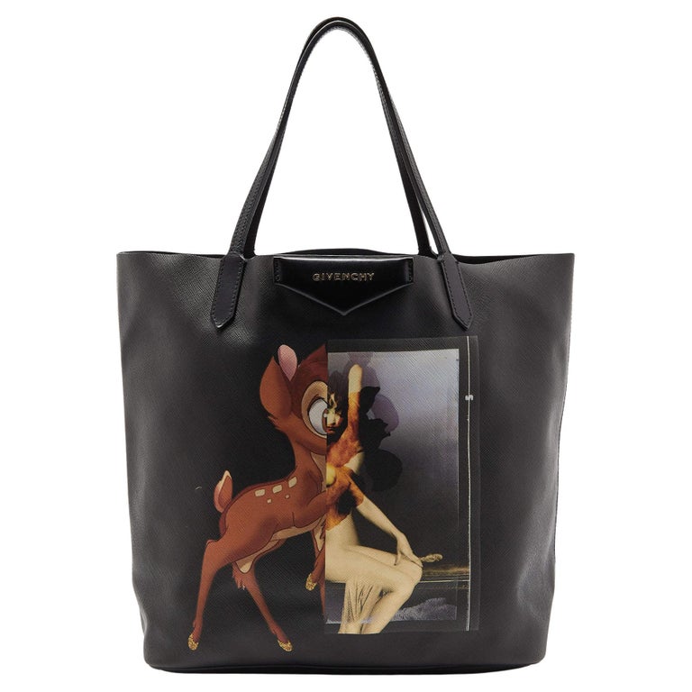 Tote Shopper Antigona in tela e pelle con stampa Bambi nera di Givenchy in  vendita su 1stDibs