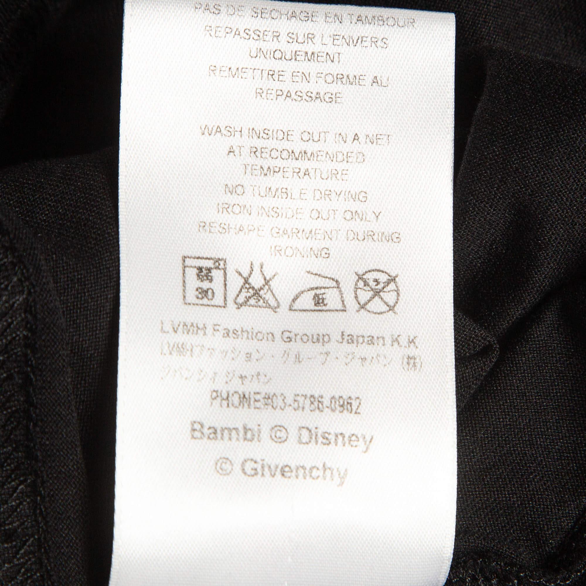 Givenchy Black Bambi Print Cotton Oversized T-Shirt S For Sale 2
