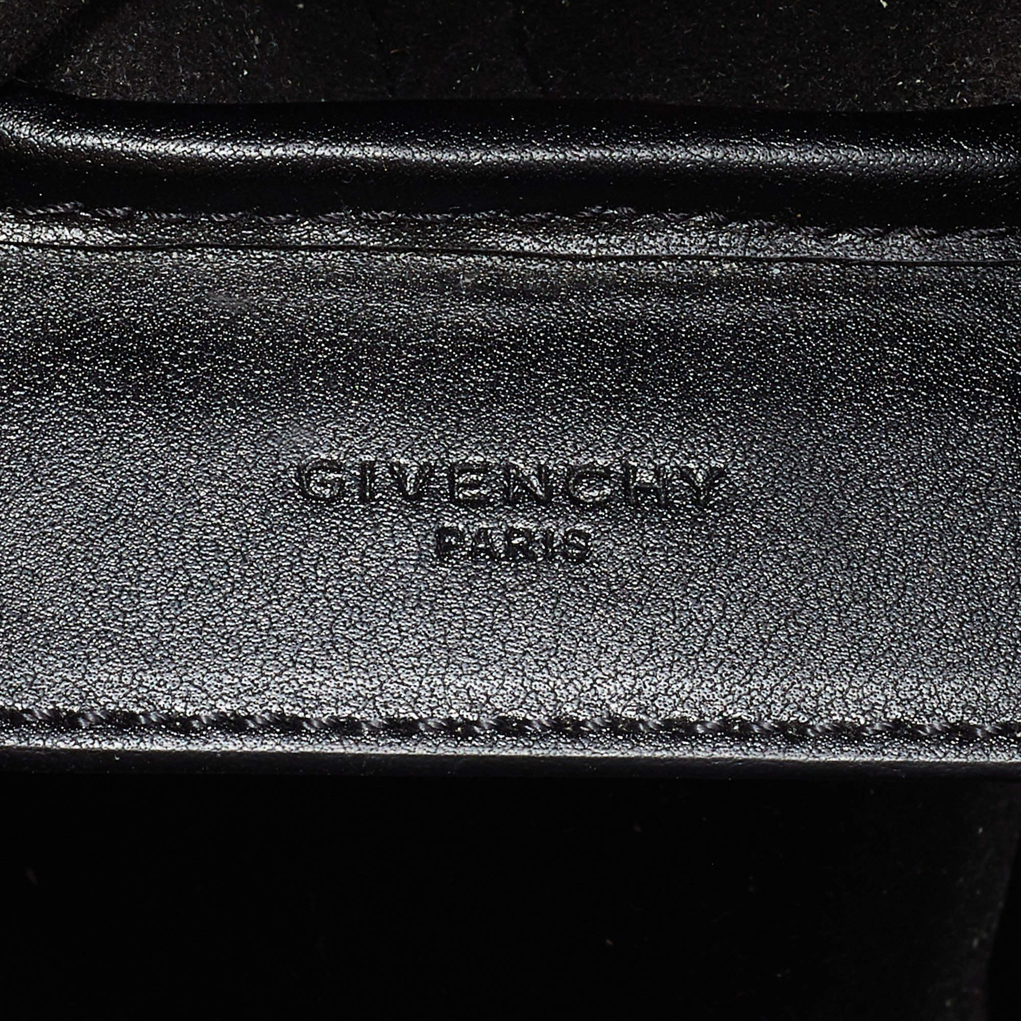 Givenchy Black/Blue Leather Floral Print Logo Tote 1