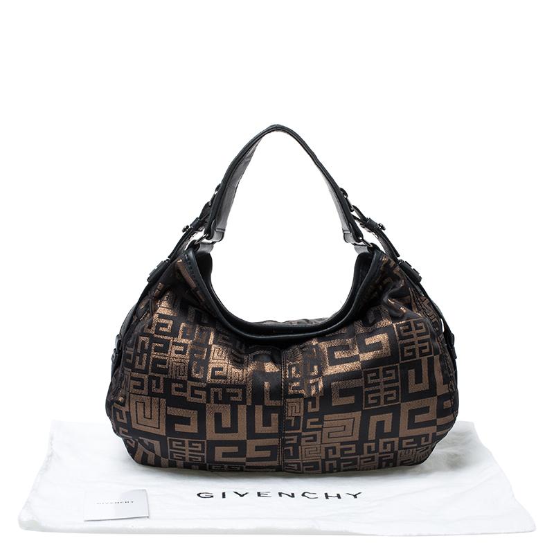 Givenchy Black/Bronze Signature Shimmering Fabric Hobo 7