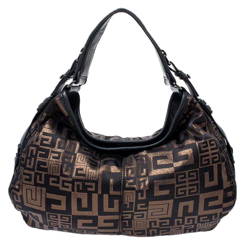 Givenchy Black/Bronze Signature Shimmering Fabric Hobo