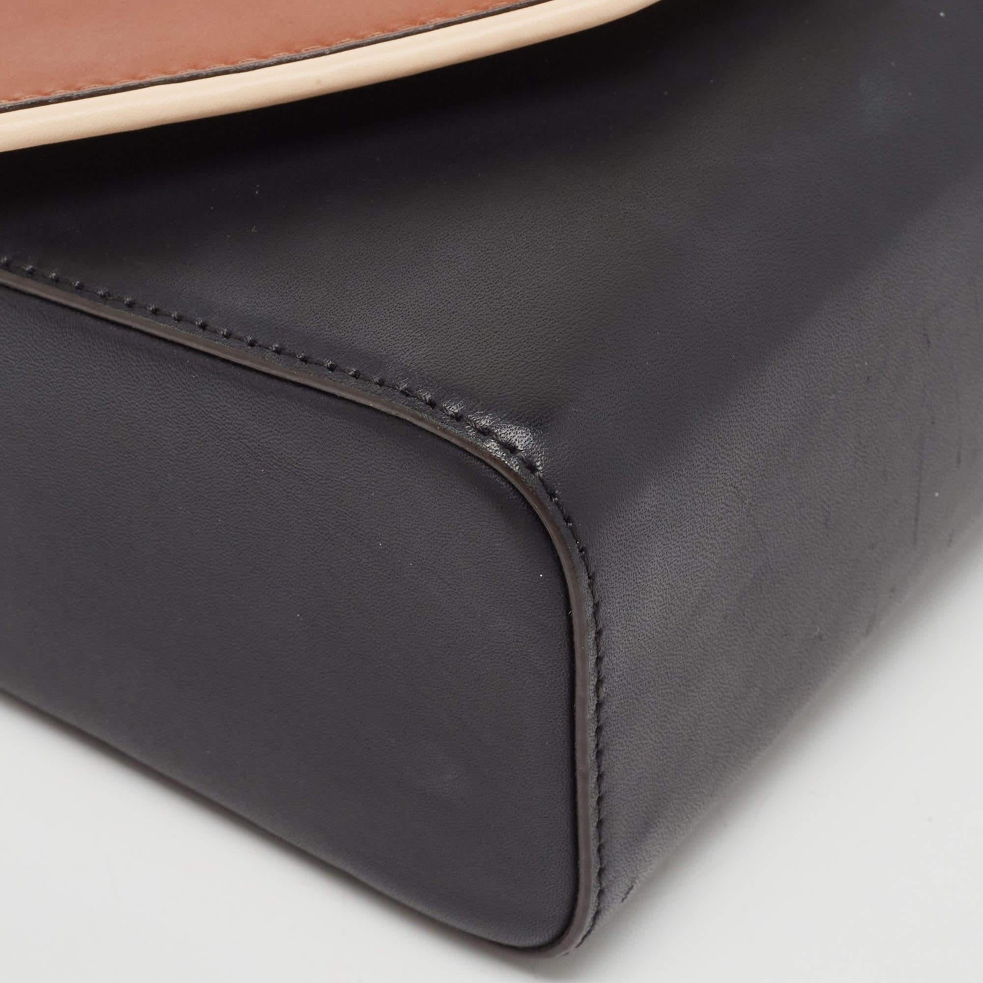 Givenchy Black/Brown Leather Obsedia Shoulder Bag For Sale 12