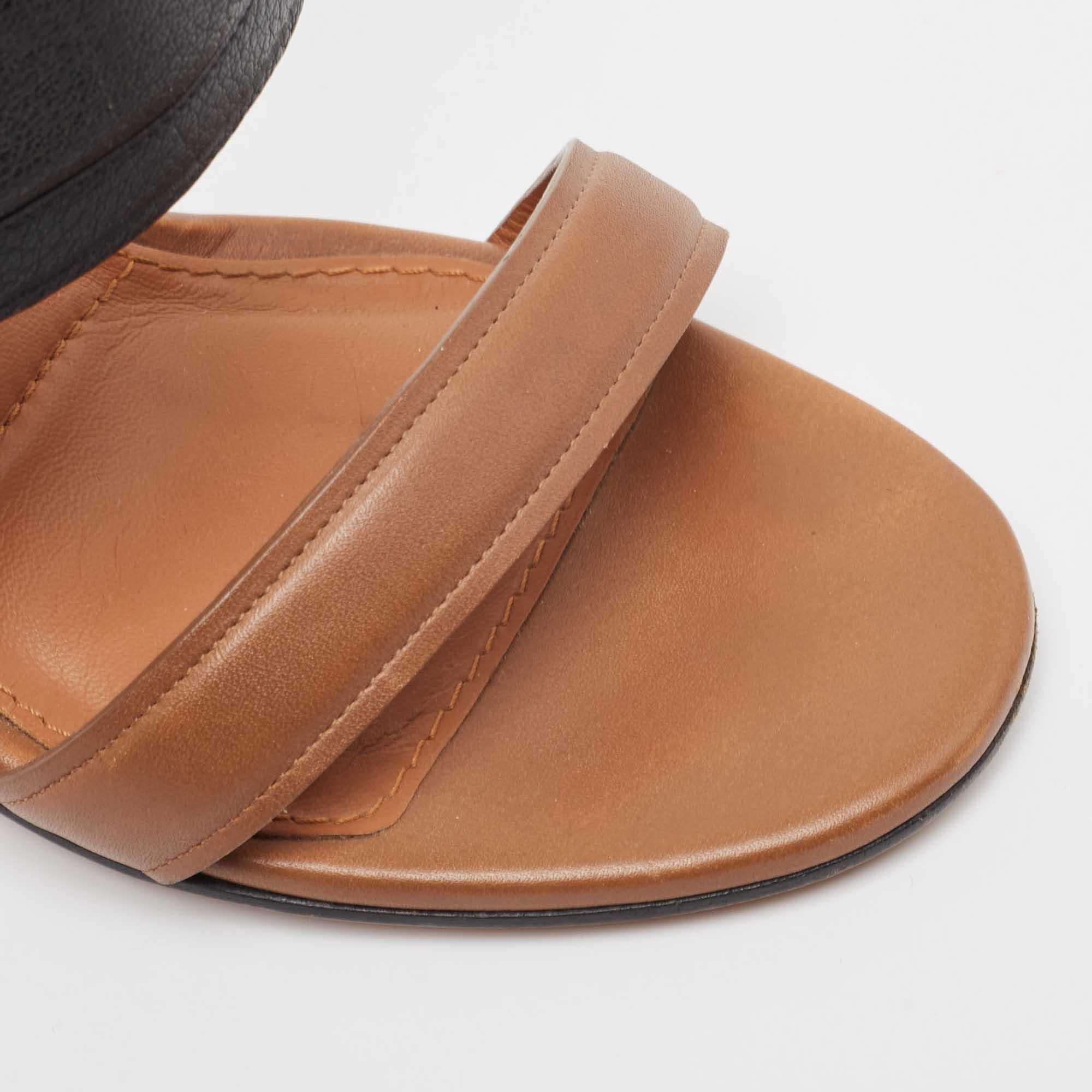 Givenchy Black/Brown Leather Slide Sandals Size 41 For Sale 3