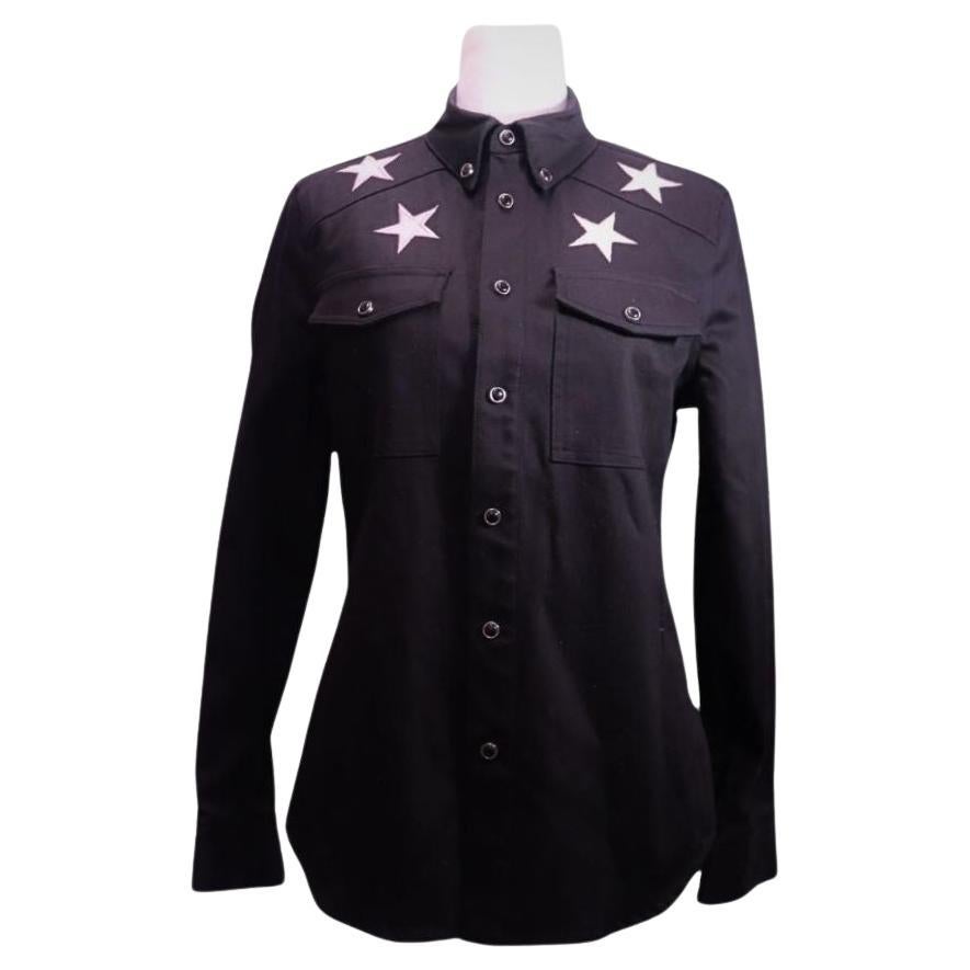 Chaqueta camisera abotonable negra Givenchy - EU 36 en venta