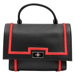 Givenchy Black Calf Leather and Red Threads "Shark" Bag