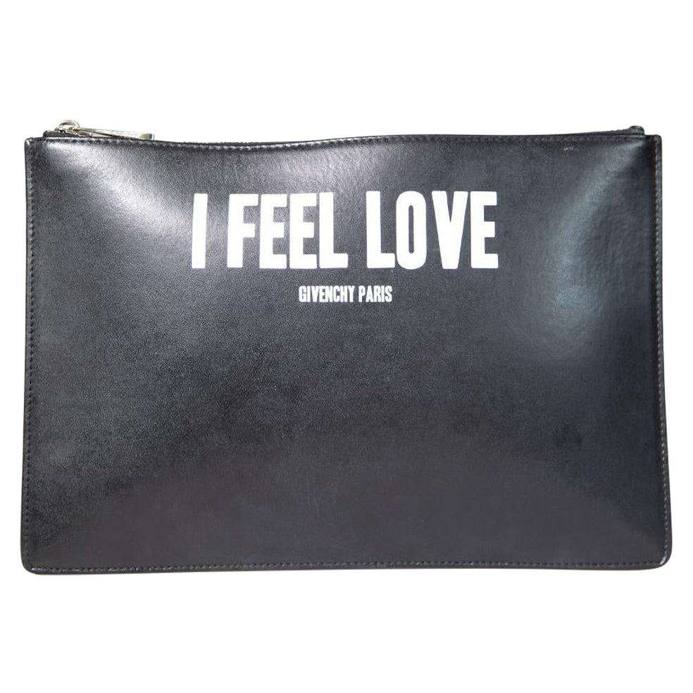 Givenchy Black Calfskin I Feel Love Clutch