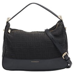 Givenchy Black Canvas and Leather Hobo