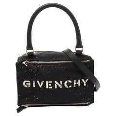 Used Givenchy Black Canvas and Leather Pandora Box Bag