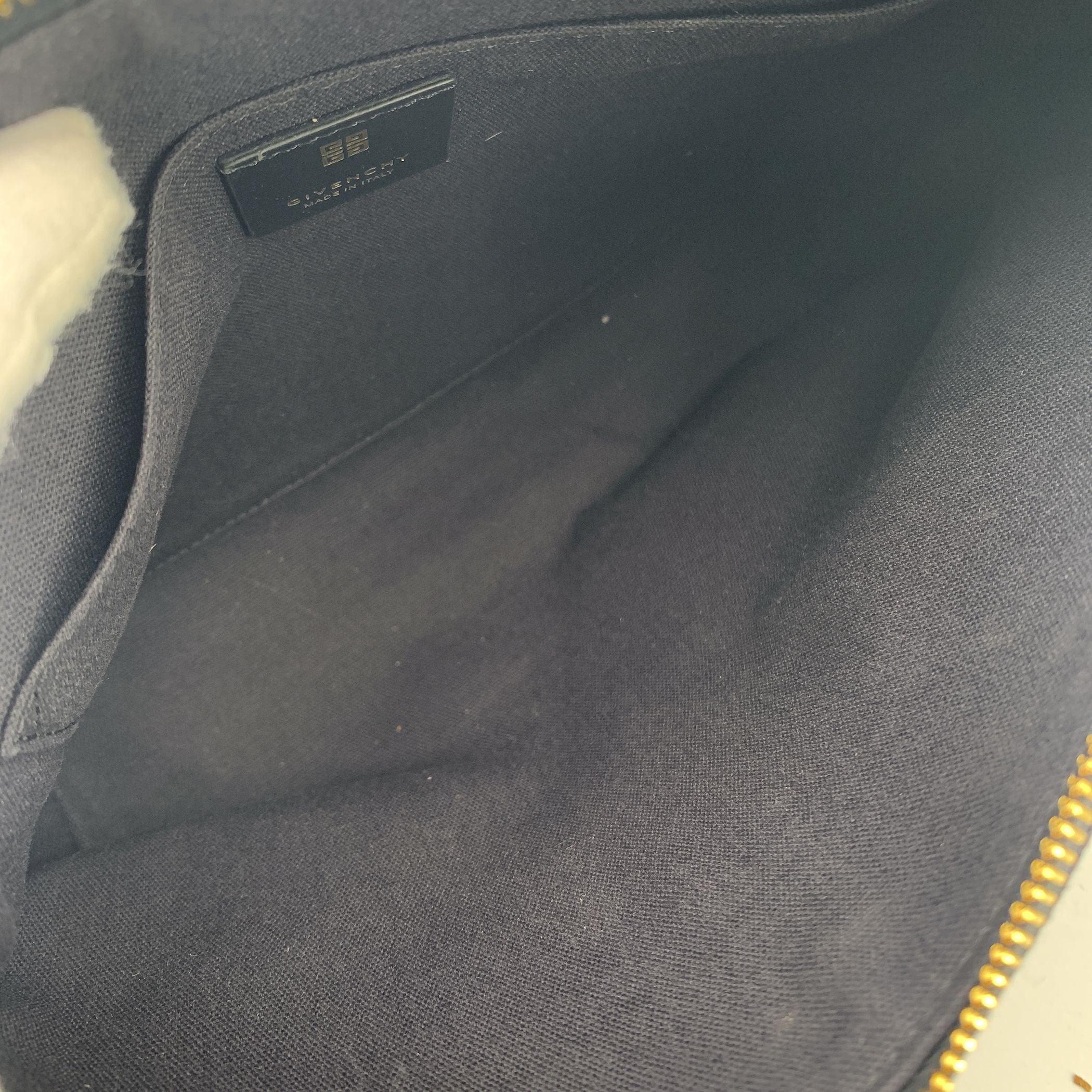 Givenchy Black Canvas Logo Pochette Clutch Wrist Bag Purse For Sale 1