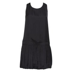 Givenchy Black Chiffon Cross Tie Detail Drop Waist Sleeveless Dress M