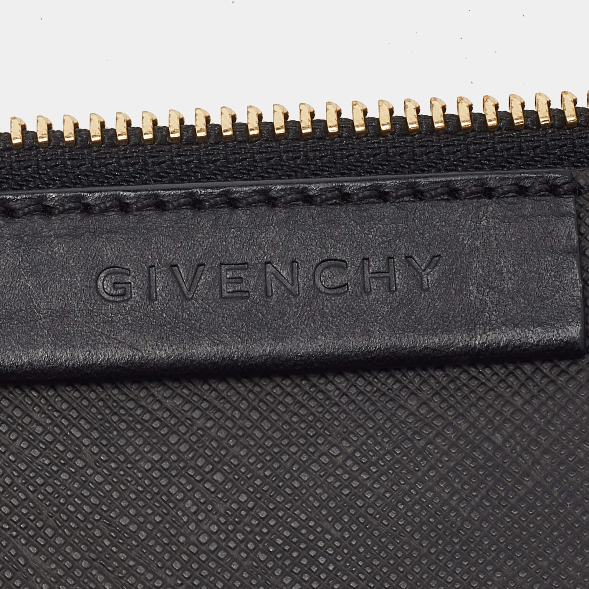 Givenchy Black Coated Canvas and Leather Favelas 74 Shopper Tote 7