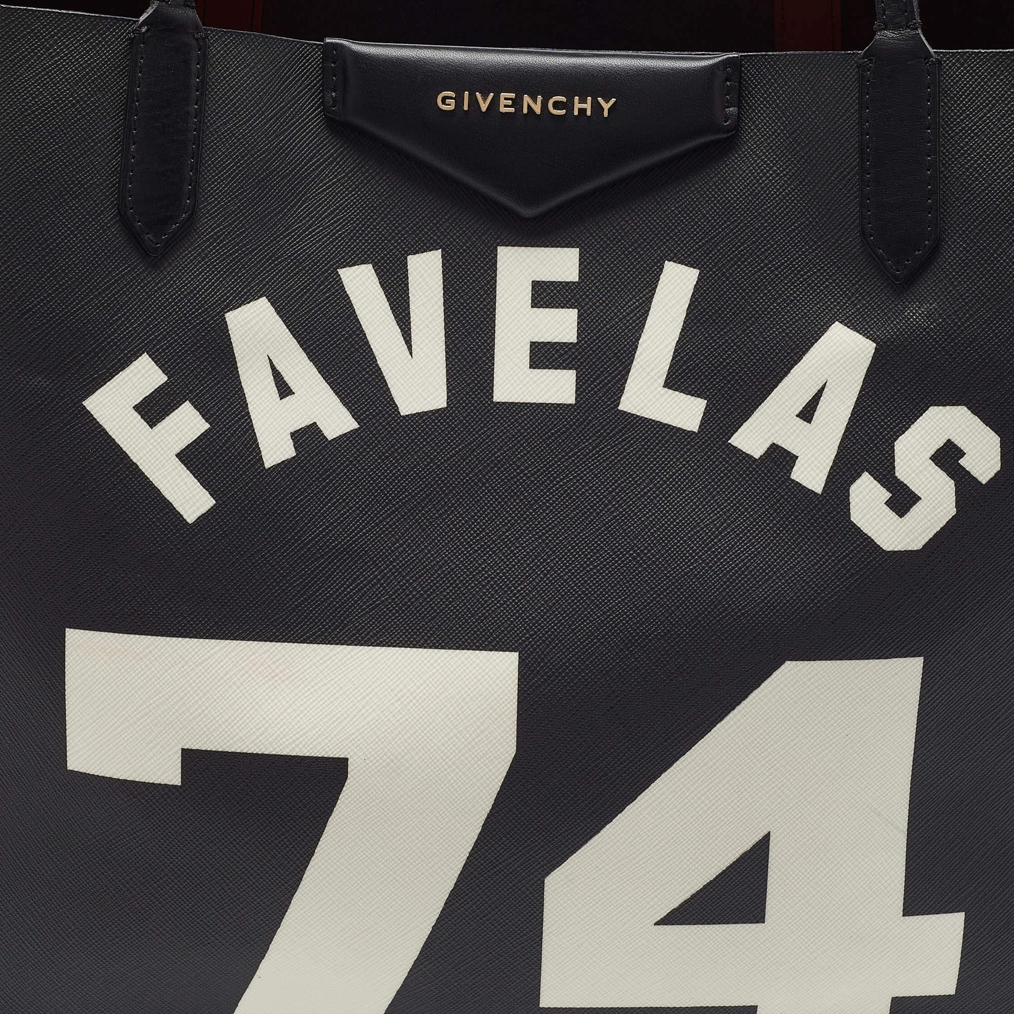 Givenchy Black Coated Canvas and Leather Favelas 74 Shopper Tote 4