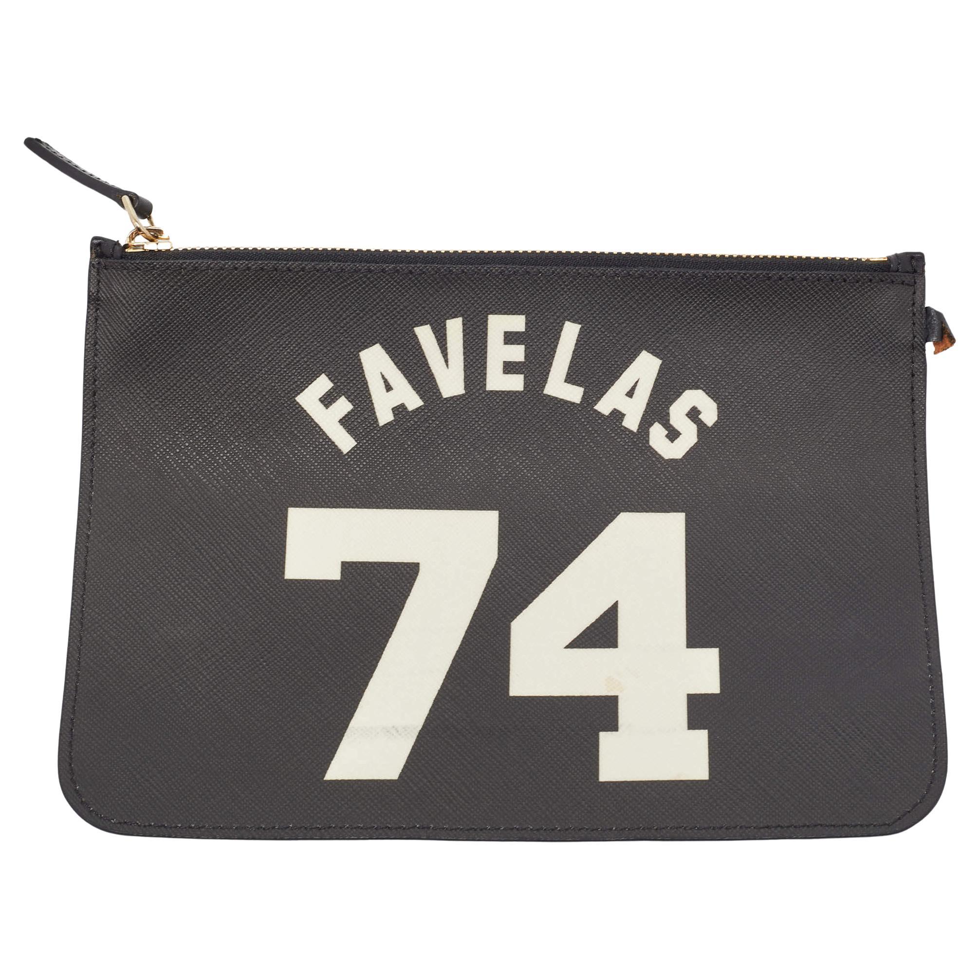 Givenchy Black Coated Canvas and Leather Favelas 74 Shopper Tote