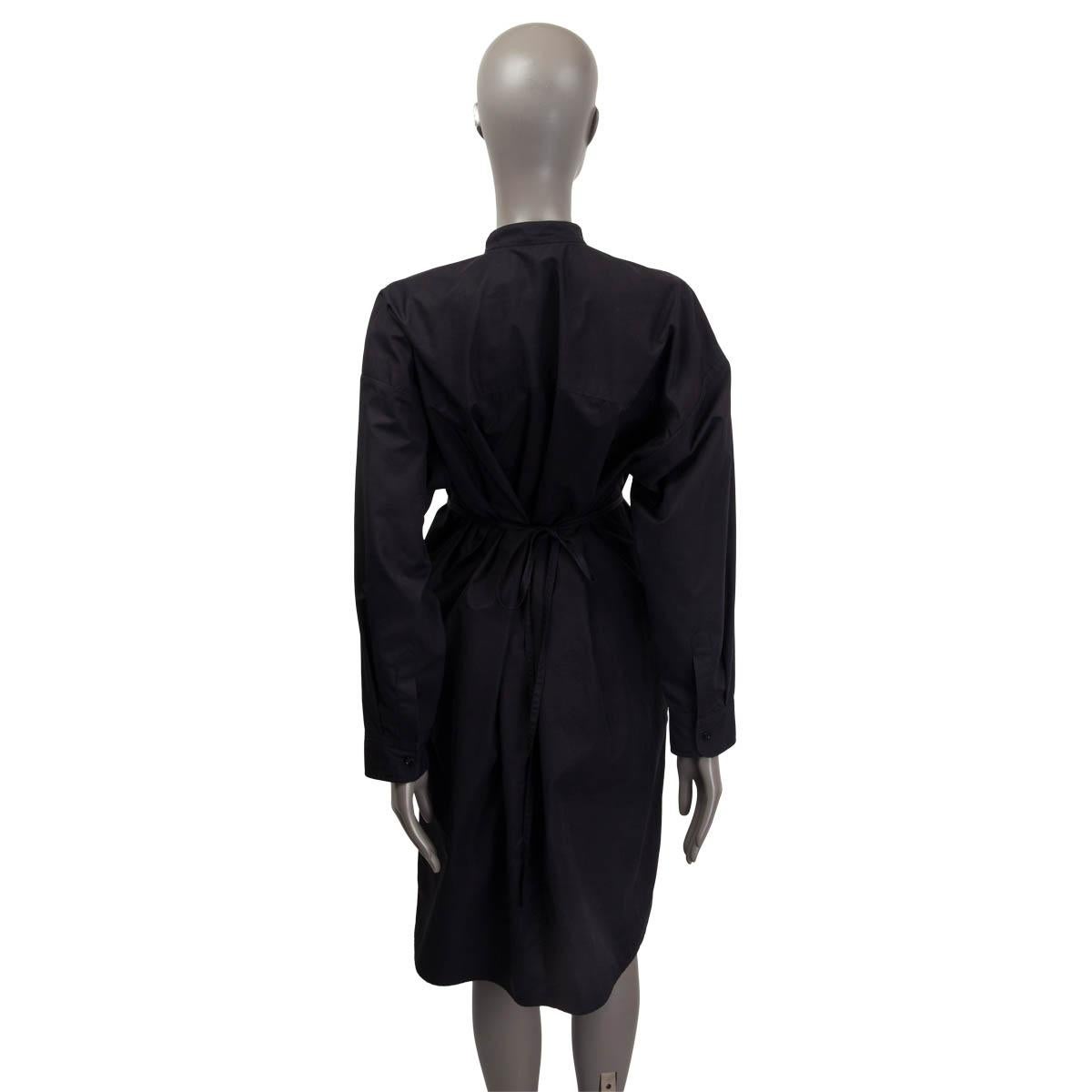GIVENCHY black cotton CHAIN BELTED OVERSIZED SHIRT Dress 36 XS For Sale 1