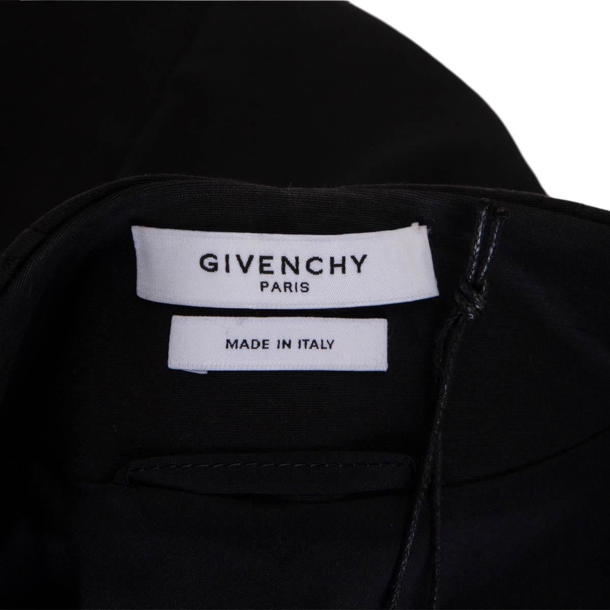 Women's GIVENCHY black cotton DOUBLE BREASTED Short Sleeve Dress 42 L For Sale