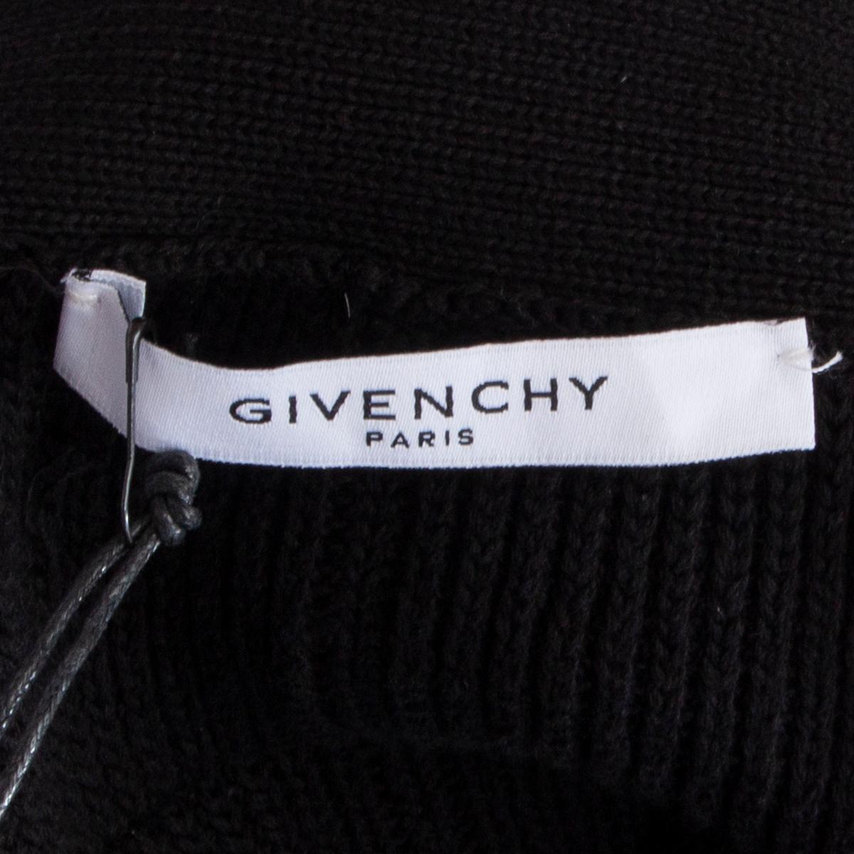 GIVENCHY black cotton DRAPED STRIPED Cardigan Sweater S For Sale 2