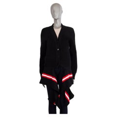 GIVENCHY schwarzer Baumwoll-Strickjacke mit DRAPED STRIPED S