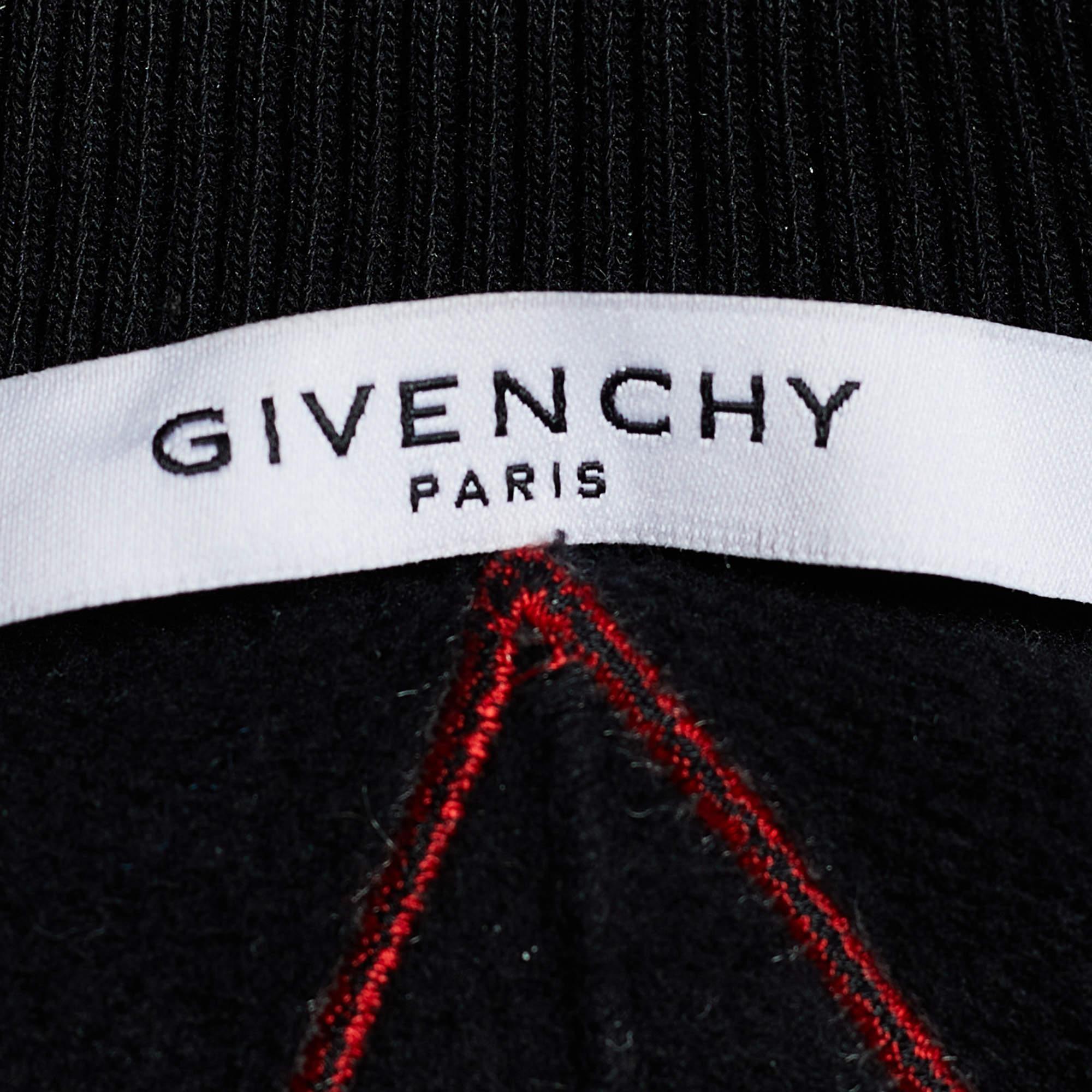 Givenchy Schwarzes besticktes Etuikleid mit kalten Schultern aus Baumwolle mit Ösen M Damen im Angebot