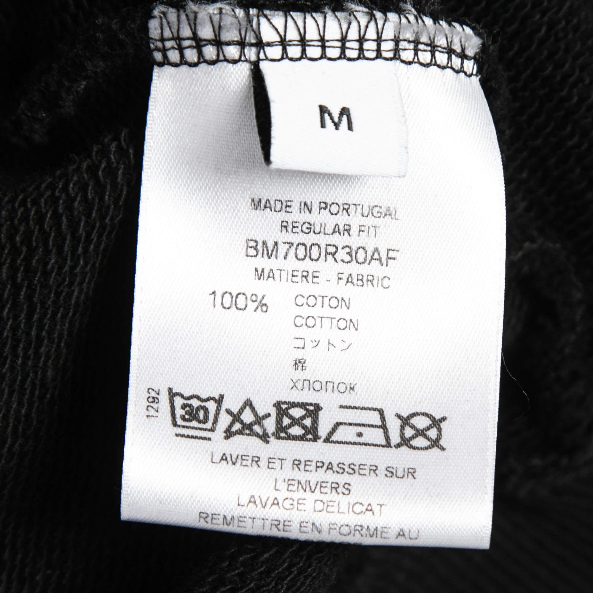 Givenchy Black Cotton Faded Logo Print Hooded Sweatshirt M For Sale 1