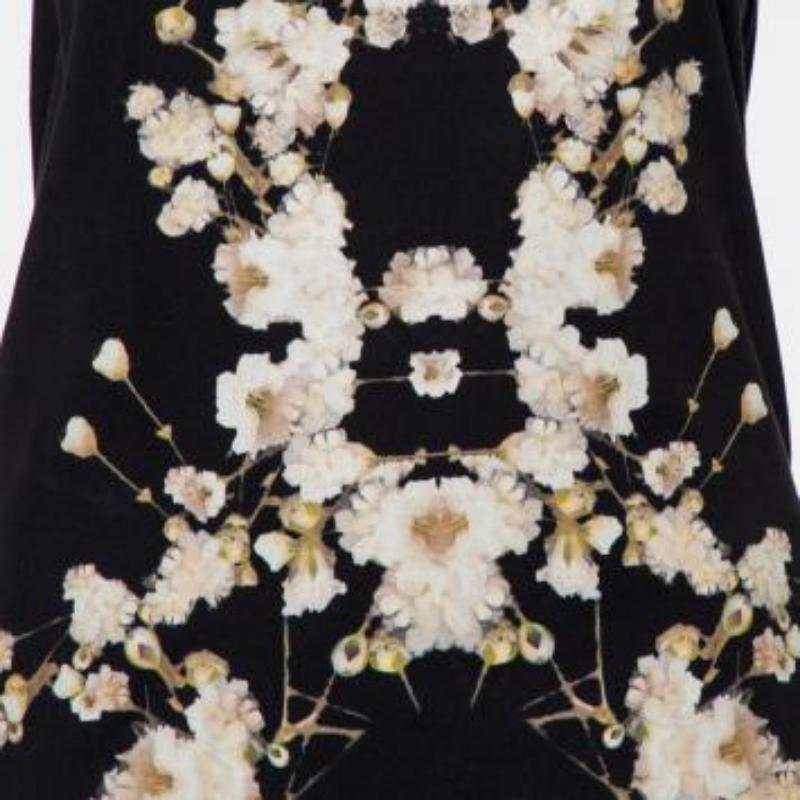 Givenchy Black Cotton Floral Printed Tank Top S For Sale 2