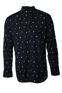 Givenchy, Black cotton lip embroidered shirt