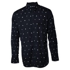 Givenchy, Black cotton lip embroidered shirt
