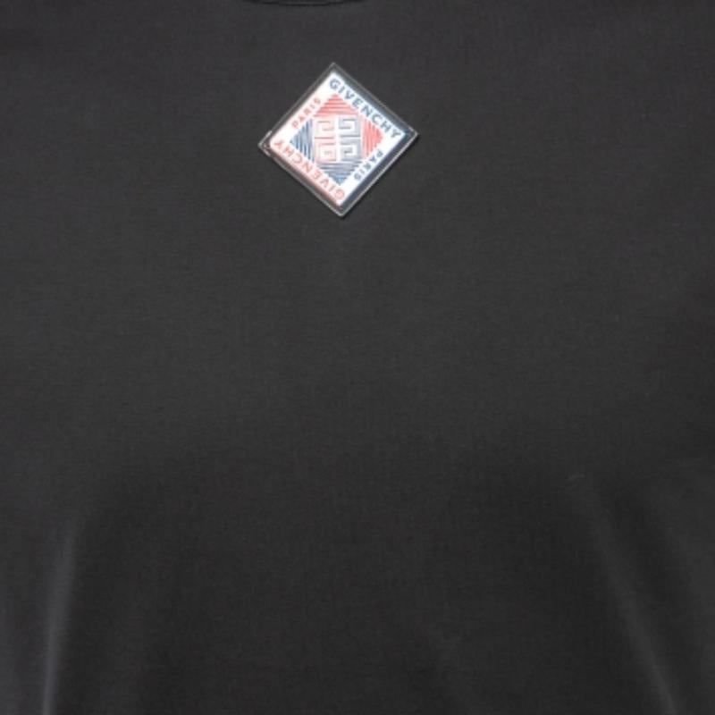 Givenchy Schwarz Baumwolle Logo Patch Rundhalsausschnitt Kurzarm T-Shirt S im Angebot 1
