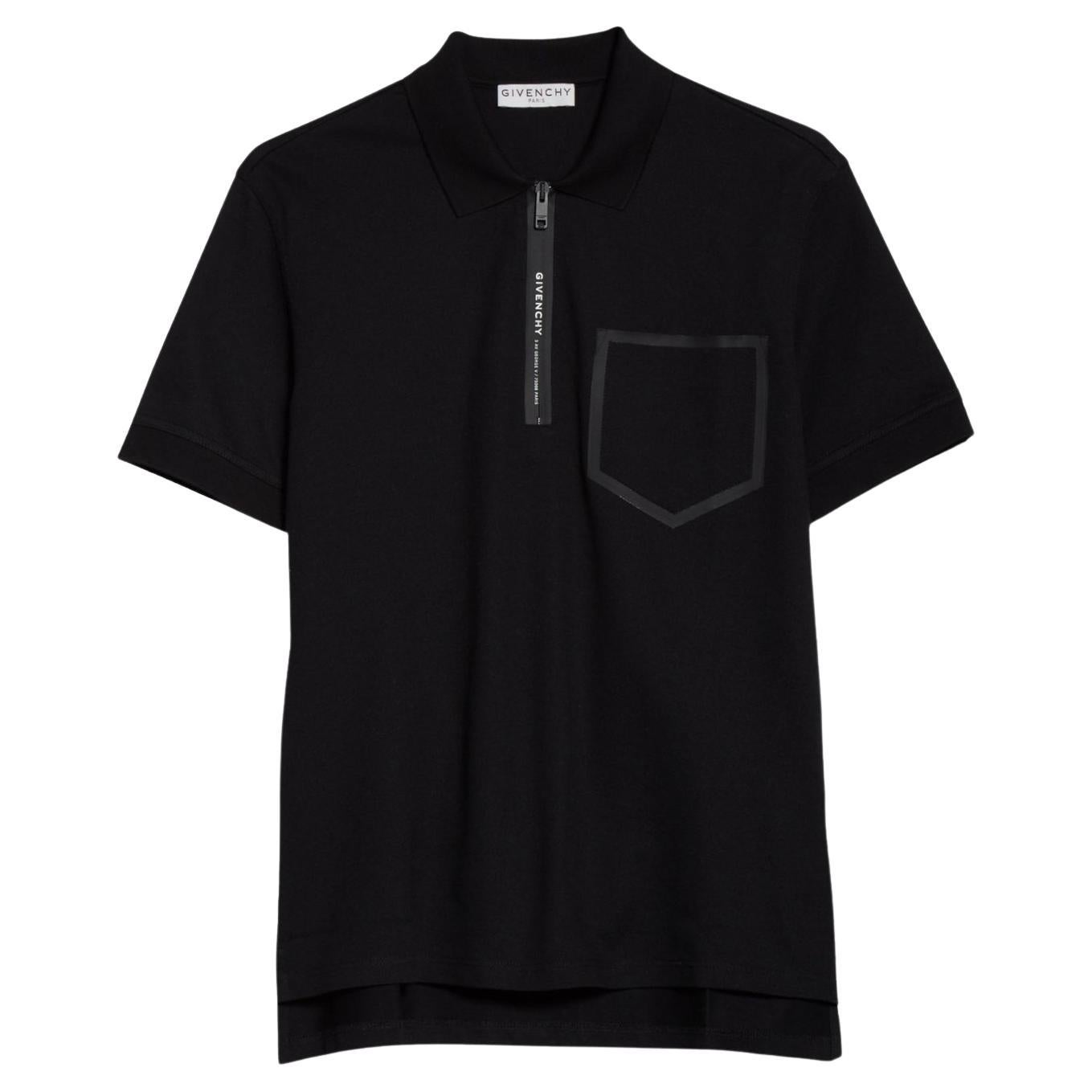 Givenchy Black Cotton Piqué Slim Fit Polo For Sale
