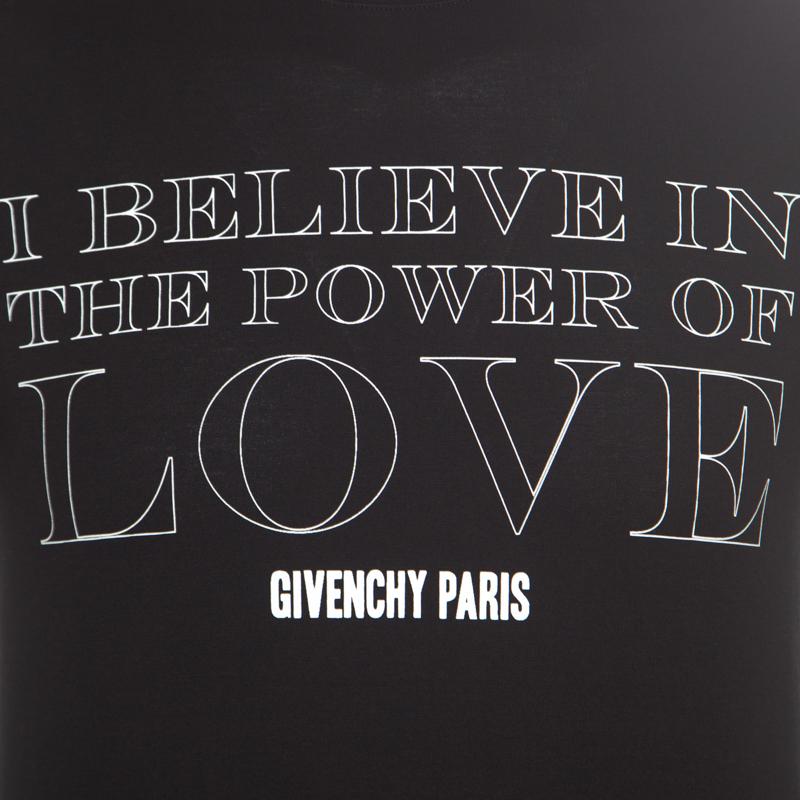 Men's Givenchy Black Cotton Power Of Love T-Shirt XS