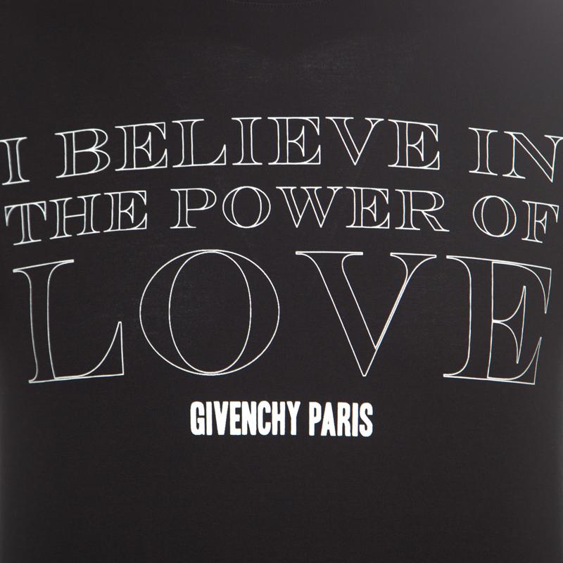 Givenchy Power Of Love T-Shirt aus schwarzer Baumwolle XS 1