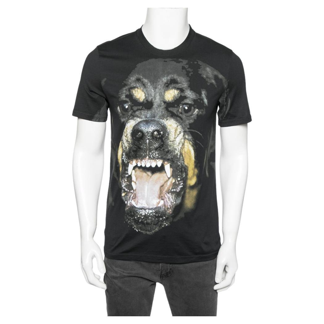 Givenchy Black Cotton Rottweiler Print Cuban Fit T-Shirt S at 1stDibs