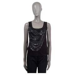 GIVENCHY black cotton SEQUIN EMBELLISHED Tank Top Shirt S