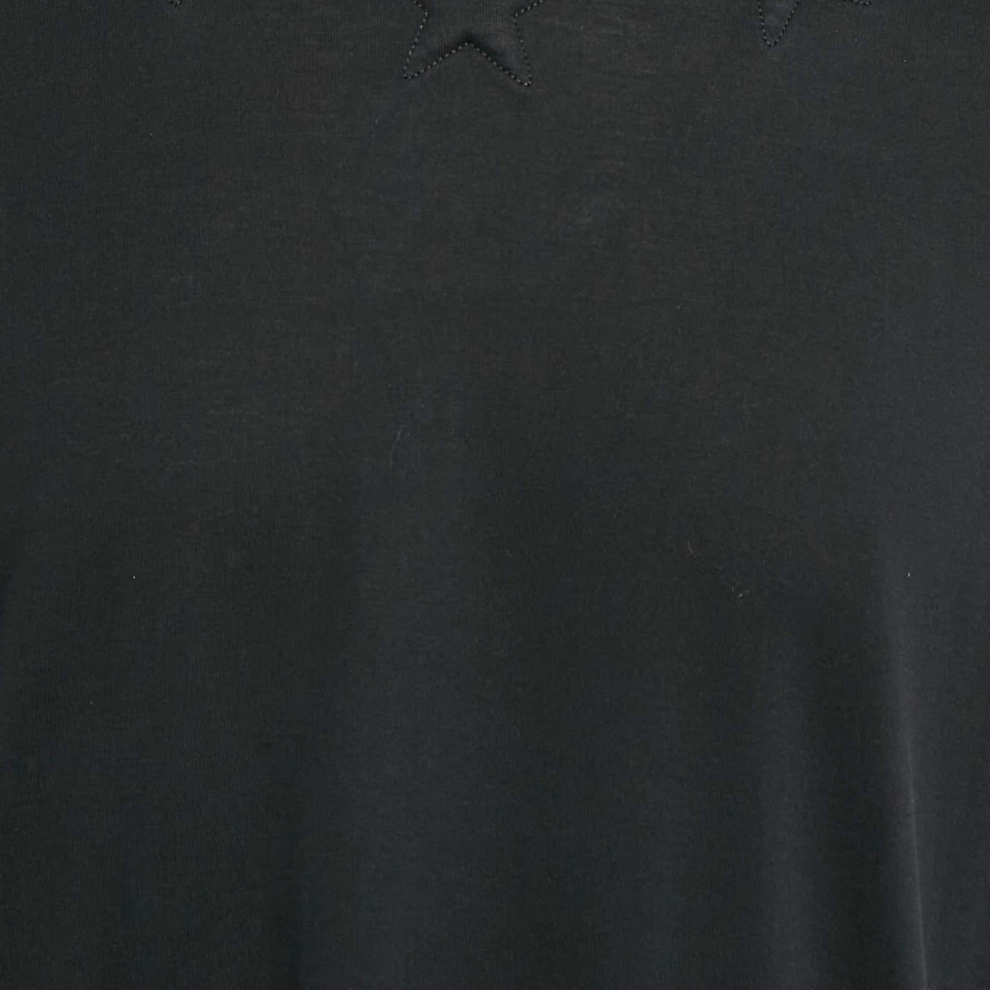 Givenchy Black Cotton Star Quilt Detail T-Shirt L In Fair Condition In Dubai, Al Qouz 2