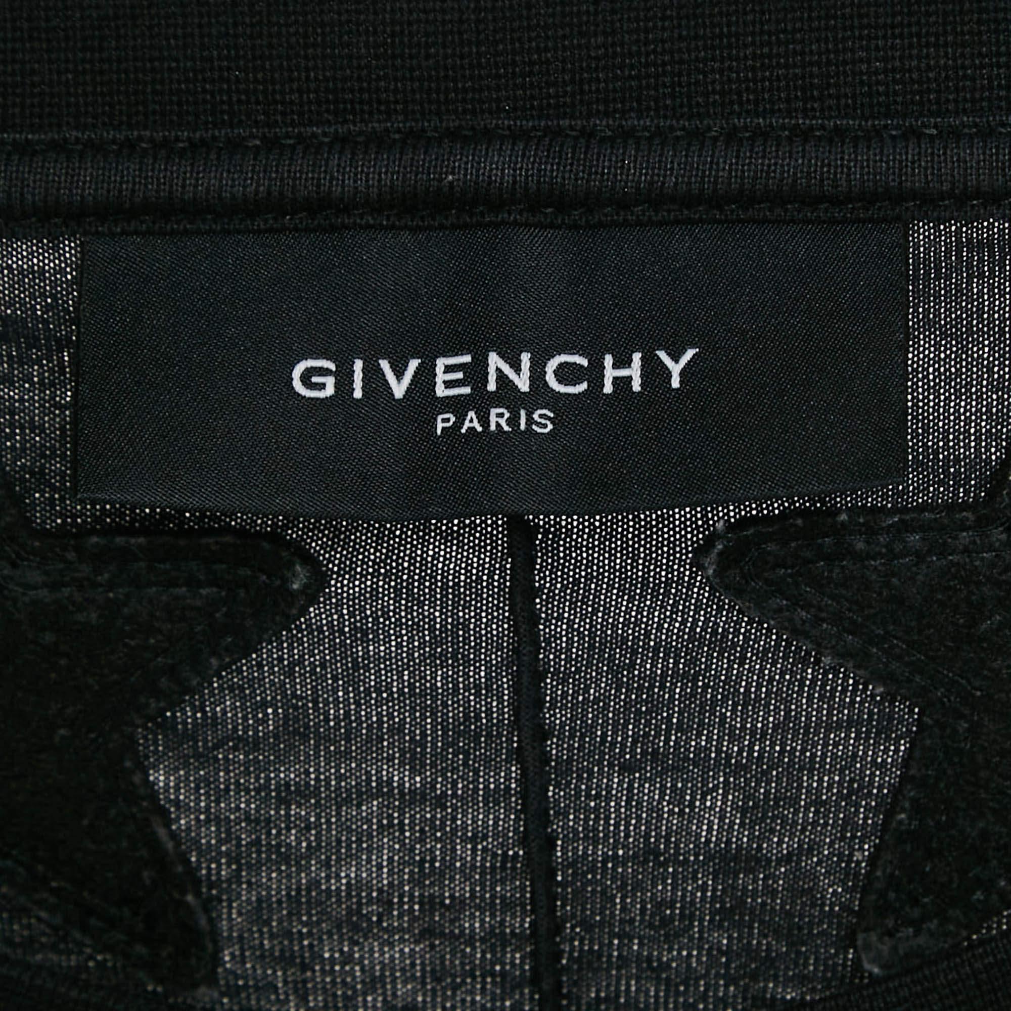 Givenchy Black Cotton Star Quilt Detail T-Shirt L 2
