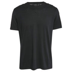 Givenchy Black Cotton Star Quilt Detail T-Shirt L