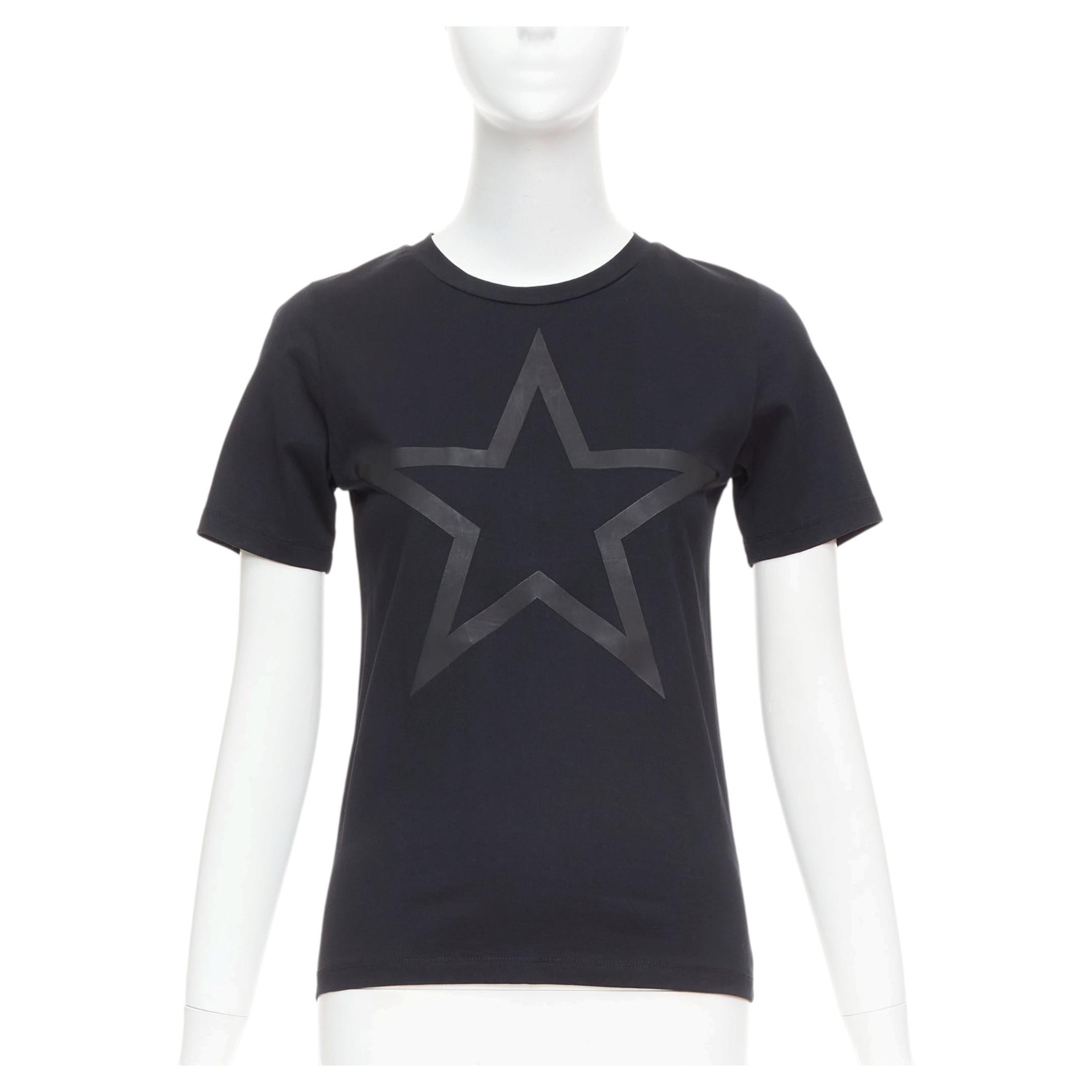 GIVENCHY black cotton star textured print fitted short sleeve tshirt S