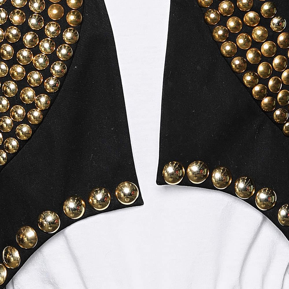 Givenchy Black Cotton Studded Sleeveless Cropped Shrug S 1