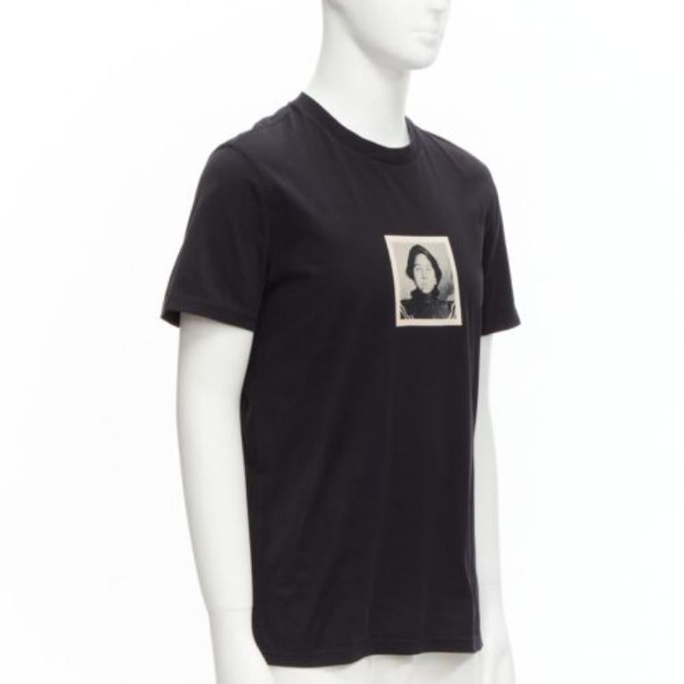 Black GIVENCHY black cotton women portrait print crew neck tshirt M For Sale