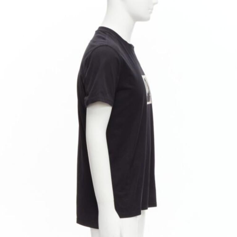 GIVENCHY black cotton women portrait print crew neck tshirt M In Good Condition For Sale In Hong Kong, NT
