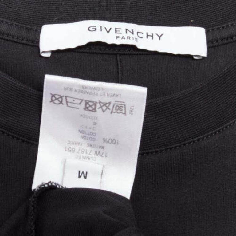 GIVENCHY black cotton women portrait print crew neck tshirt M For Sale 3