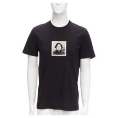 GIVENCHY tshirt girocollo in cotone nero da donna con stampa ritratto M. I.