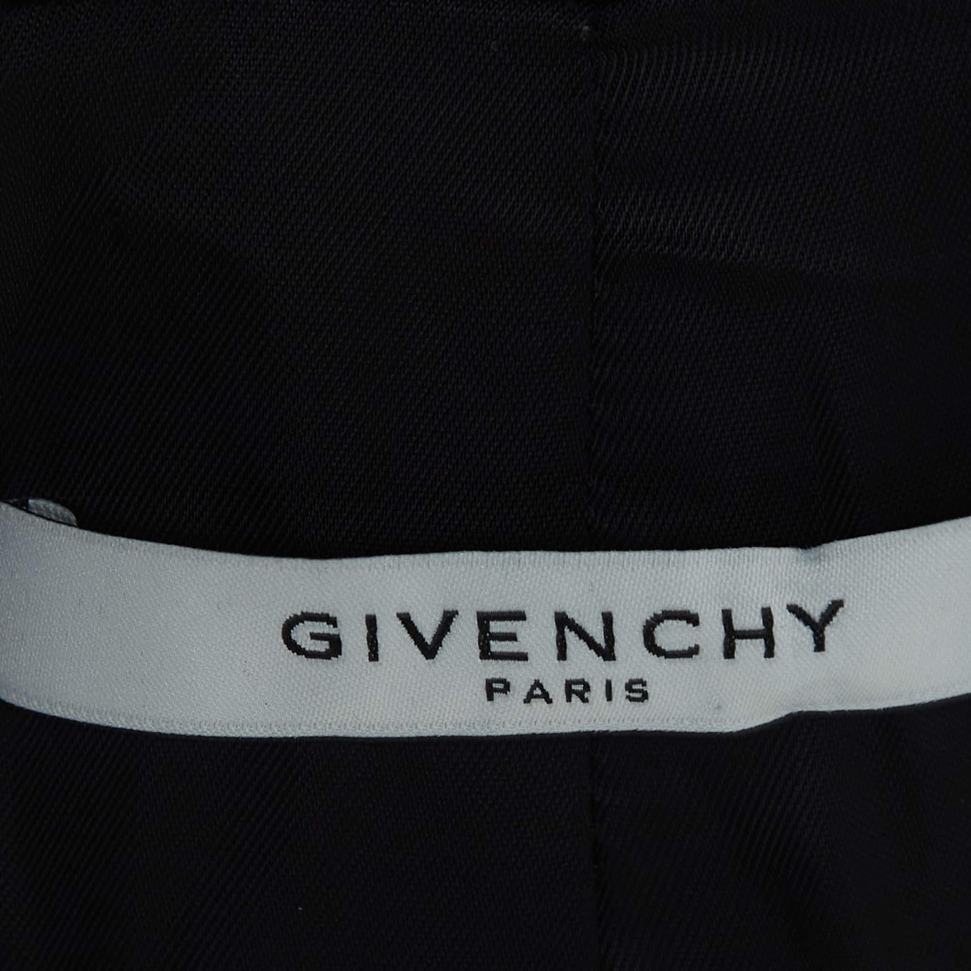 Women's Givenchy Black Crepe Double Breasted Peplum Blazer M