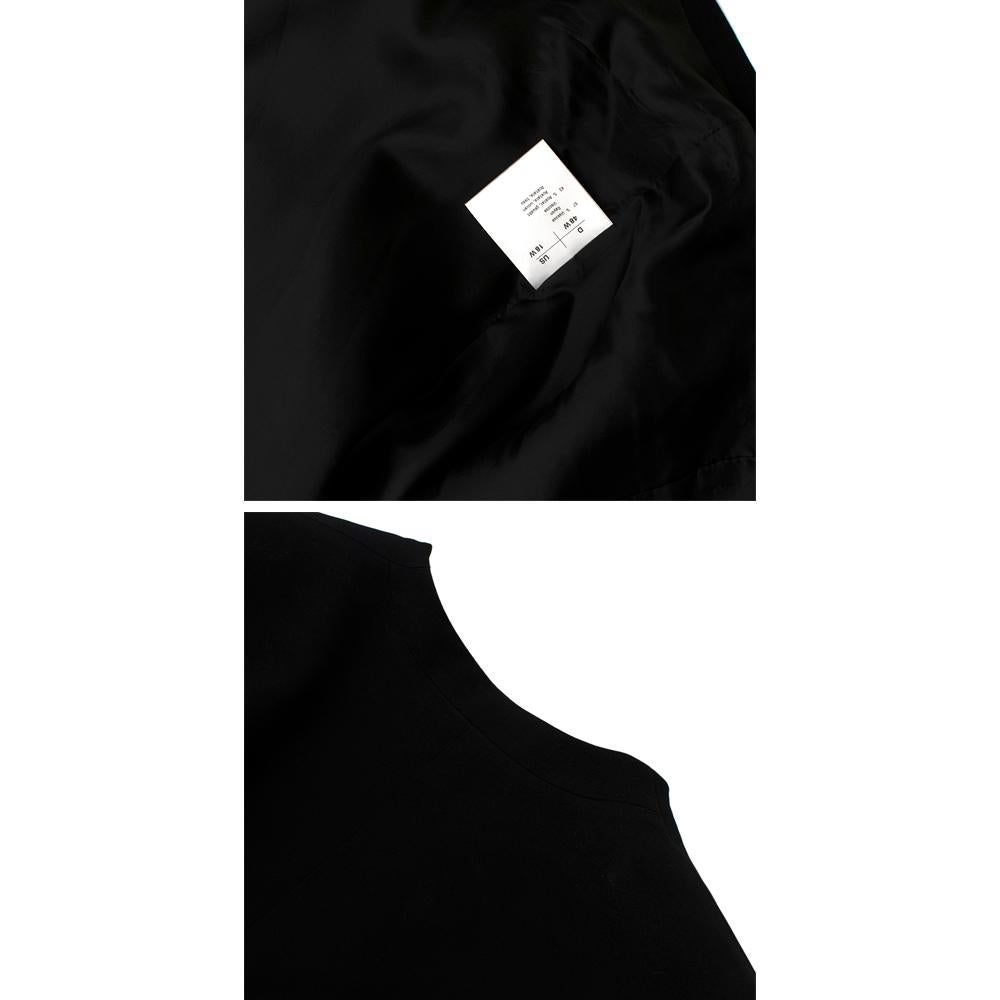 Givenchy Black Crepe Front Tie Collarless Vintage Jacket - Us size 18 For Sale 3