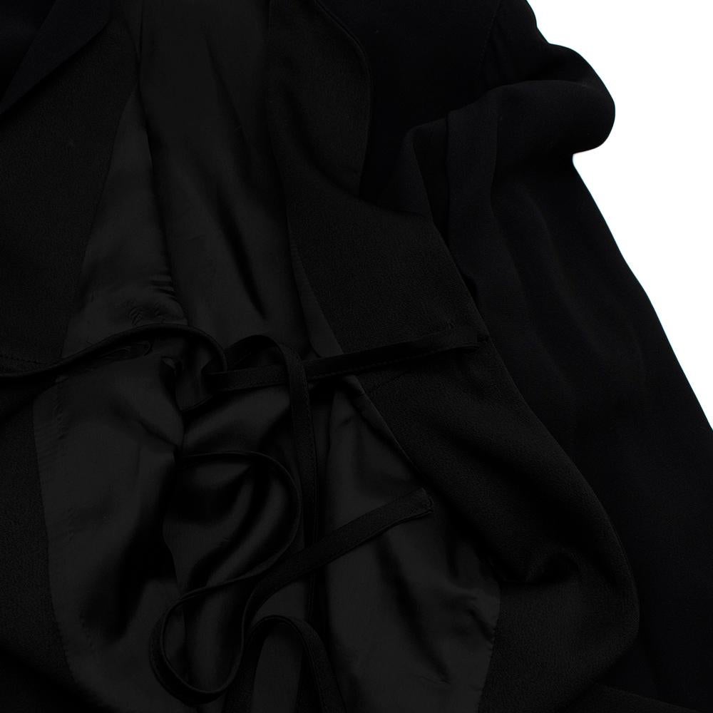 Givenchy Black Crepe Front Tie Collarless Vintage Jacket - Us size 18 For Sale 2