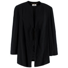 Givenchy Black Crepe Front Tie Collarless Vintage Jacket - Us size 18