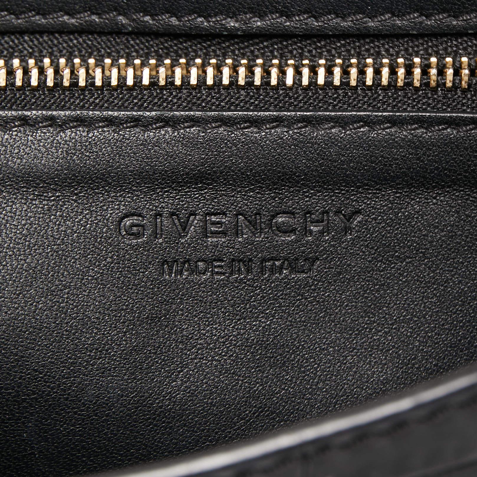 Givenchy Black Croc Embossed Leather Nobile Crossbody Bag 11